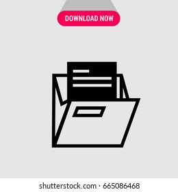 Folder vector icon, Folder with documents symbol. Simple, modern flat vector illustration for mobile app, website or desktop app 