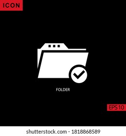 folder vector icon. Illustration icon for graphic, print media interfaces and web design.
