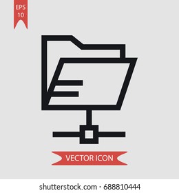 Folder vector icon, illustration symbol