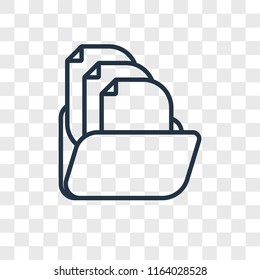 Folder vector icon isolated on transparent background, Folder logo concept