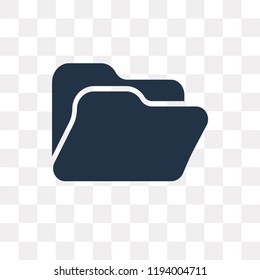 Folder vector icon isolated on transparent background, Folder transparency concept can be used web and mobile