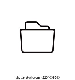 Folder vector icon. Linear folder flat sign design. EPS 10 folder symbol pictogram