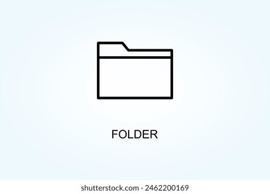 Folder Vector, Icon Or Logo Sign Symbol Illustration