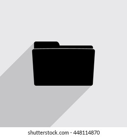 folder vector icon with long shadow
