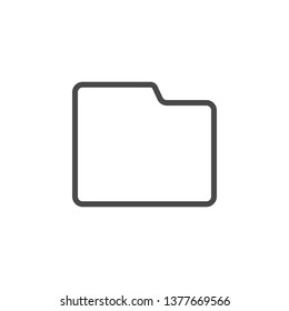 Folder vector icon. Multimedia minimalist outline vector icon.