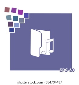 Folder vector icon. Multimedia symbol.