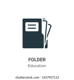 Folder vector icon on white background. Flat vector folder icon symbol sign from modern education collection for mobile concept and web apps design.