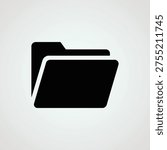 Folder vector icon. open folder black symbol. portfolio organizer