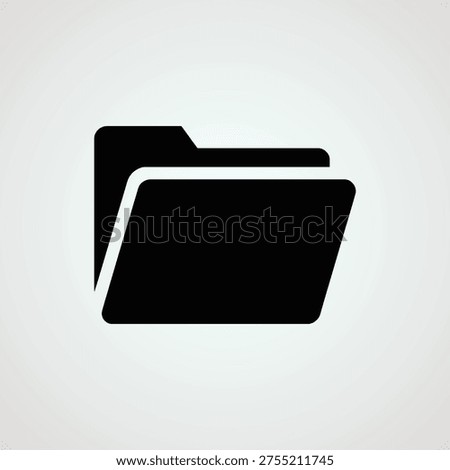 Folder vector icon. open folder black symbol. portfolio organizer