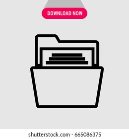 Folder vector icon, Opened file folder symbol. Simple, modern flat vector illustration for mobile app, website or desktop app 