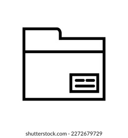 Folder Vector Icon, Outline style, isolated on white Background.