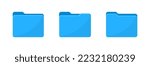 Folder vector icon set. Blue folders with documents. Vector illustration. Folder symbol for UI, web design etc.