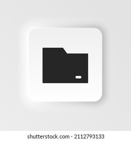 Folder vector icon. Simple element neumorphic style illustration Folder vector icon. Material concept vector illustration.