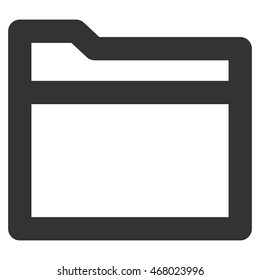 Folder vector icon. Style is linear flat icon symbol, gray color, white background.