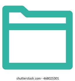 Folder vector icon. Style is stroke flat icon symbol, cyan color, white background.