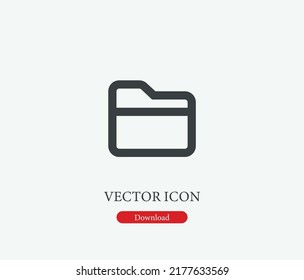Folder vector icon. Symbol in Line Art Style for Design, Presentation, Website or Mobile Apps Elements, Logo. File symbol illustration. Pixel vector graphics - Vector