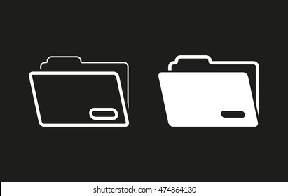 Folder Black White Icons Vector Illustration Stock Vector (Royalty Free ...