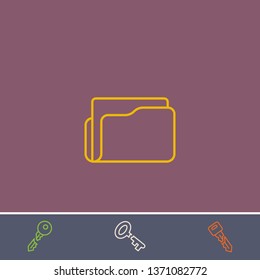 folder vector icon.Outline folder illustration of vector symbol.Bonus broken key graphic concept