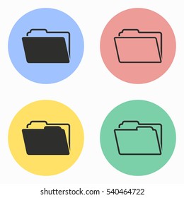 Folder vector icons set. Illustration isolated for graphic and web design.