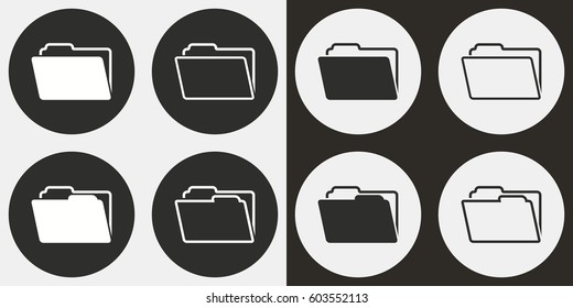Folder vector icons set. Illustration isolated for graphic and web design.