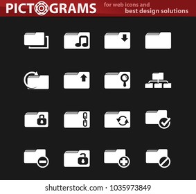 Folder vector icons for user interface design