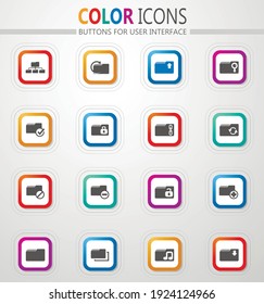 Folder vector icons for user interface design