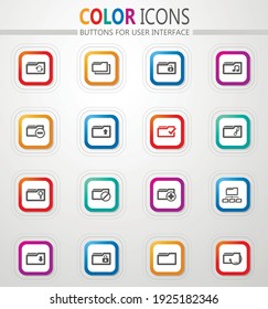 Folder vector icons for user interface design