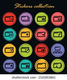Folder vector icons for user interface design