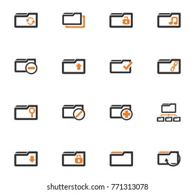 Folder vector icons for user interface design