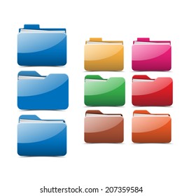 Folder Icon Set Isolated Vector New Stock Vector (Royalty Free ...