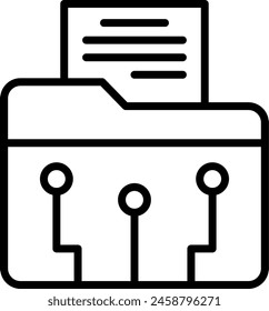 Folder Vector Line Icon Design