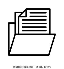 Folder Vector Lineal Icon on white background.