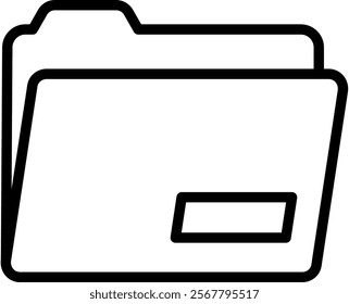 Folder Vector Lineal Icon On White Background.