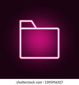 Folder vector neon icon. Elements of education set. Simple icon for websites, web design, mobile app, info graphics