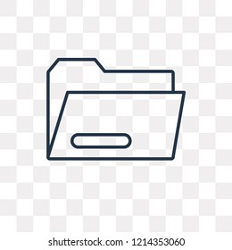 Folder vector outline icon isolated on transparent background, high quality linear Folder transparency concept can be used web and mobile