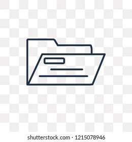 Folder vector outline icon isolated on transparent background, high quality linear Folder transparency concept can be used web and mobile