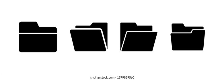 Folder vector set icon isolated on white background. Folder with documents, portfolio with files, business icon.  For  web site, app, ui. Perfect for site or app. UI UX.