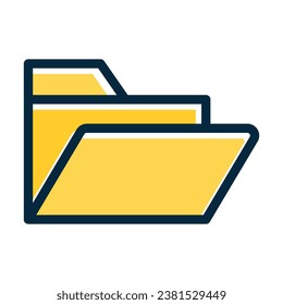 Folder Vector Thick Line Filled Dark Colors Icons For Personal And Commercial Use.
