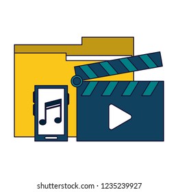 Folder and video clipboard with smartphone