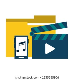 Folder and video clipboard with smartphone
