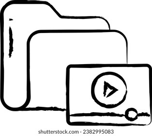Folder video hand drawn vector illustration