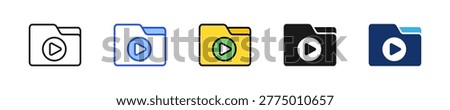 Folder Video Icon Collection With Multiple Styles