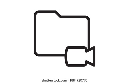Icono de video de carpetas para diseño de sitios web y desarrollo de escritorio, desarrollo. Paquete premium.