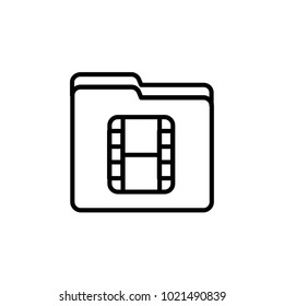 folder video outline icon