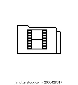 Carpeta con icono de cinta de vídeo. Carpeta de cine