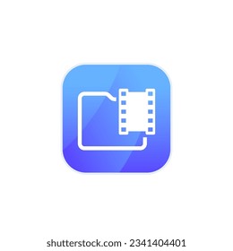 folder with video vector icon for apps