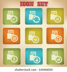 Folder vintage icons,vector
