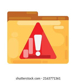 Folder warning icon. Subtables to place in files, documents, folders, etc.