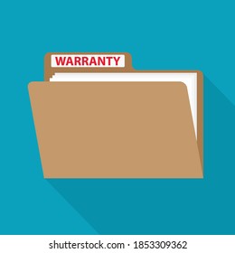 folder with warranty documents - vector illustration