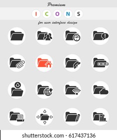 folder web icons for user interface design
